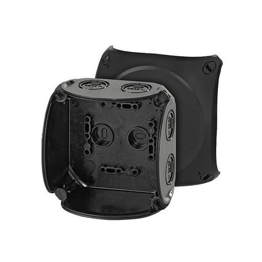 Hensel KF 0400 B Kytkentärasia musta, IP66, lasikuitu, ilman liitintä 104x104x70 mm