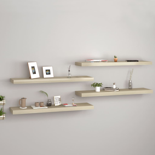 vidaXL Kelluvat seinähyllyt 4 kpl tammi 90x23,5x3,8 cm MDF