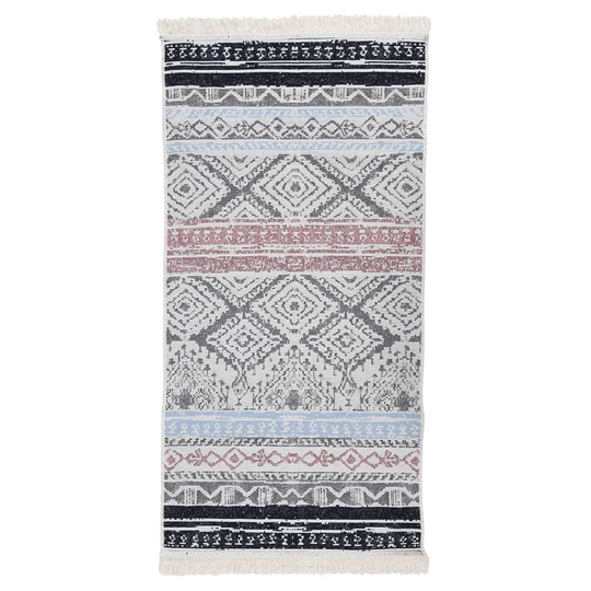vidaXL Matto pinkki ja sininen 80x150 cm puuvilla