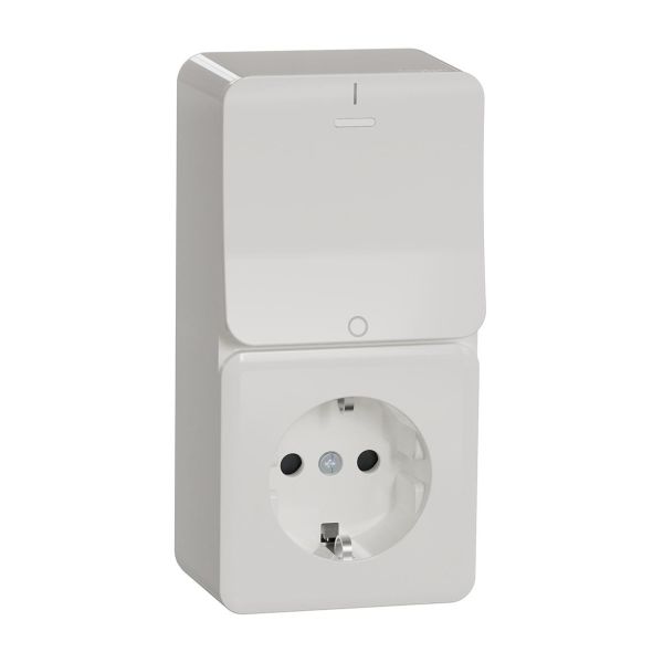 Schneider Electric Exxact Yhdistelmäkytkin kytkin + 1-suuntainen pistorasia 2-napainen