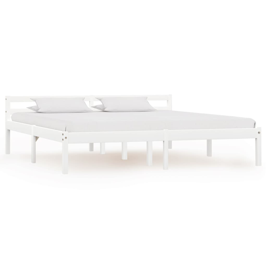 vidaXL Sängynrunko valkoinen täysi mänty 180x200 cm