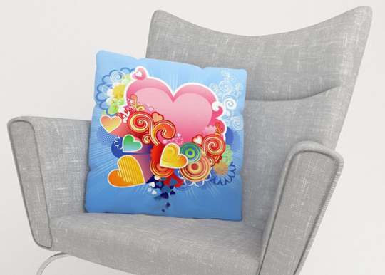 Koristetyynyliina PINK HEART 40x60 cm