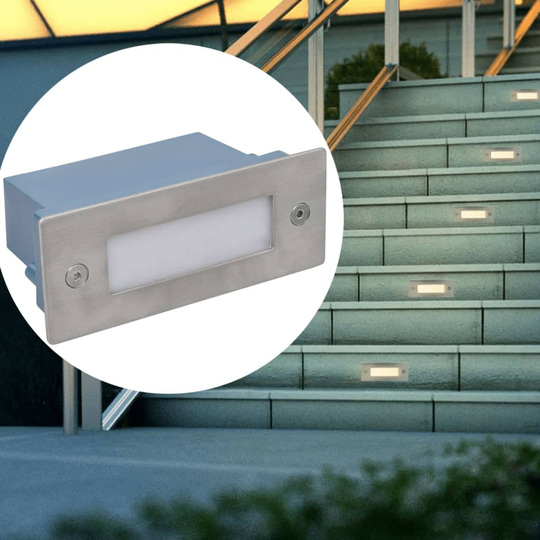 vidaXL 2 LED Upotettu Porrasvalaisin 44 x 111 x 56 mm
