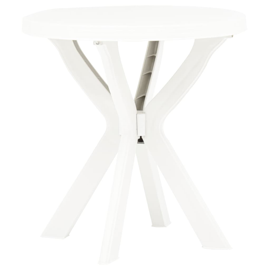 vidaXL Bistropöytä valkoinen Ø70 cm muovi