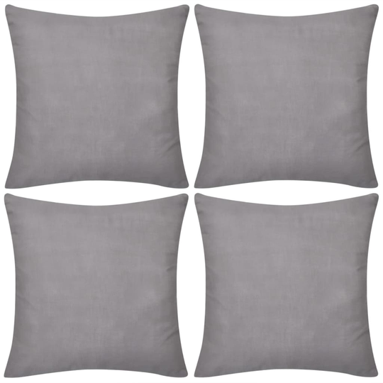 vidaXL Harmaa Tyynynpäällinen Puuvilla 4kpl 40 x 40 cm
