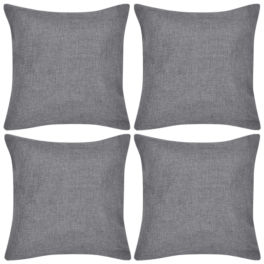 vidaXL Antrasiitti Tyynynpäällinen Pellavatyylinen 4 kpl 40 x 40 cm