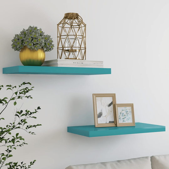 vidaXL Kelluvat seinähyllyt 2 kpl sininen 60x23,5x3,8 cm MDF