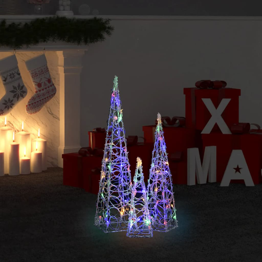 vidaXL LED koristevalokartiosarja monivärinen akryyli 30/45/60 cm