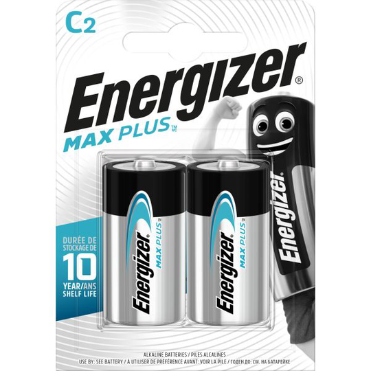Energizer Max Plus Alkaliparisto C, 1,5 V, 2 kpl