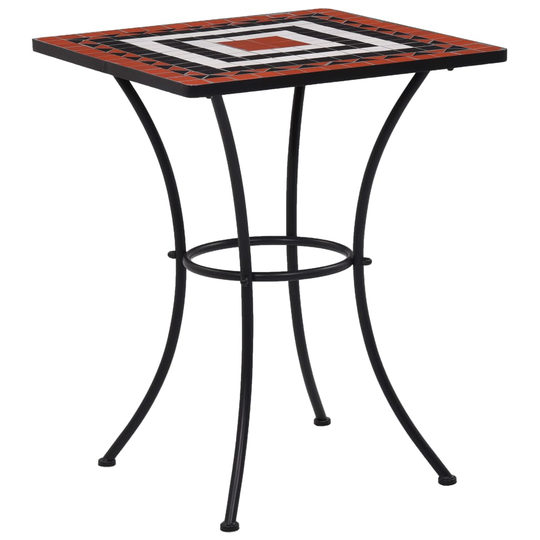 vidaXL Mosaiikkibistropöytä terrakotta ja valkoinen 60 cm keramiikka