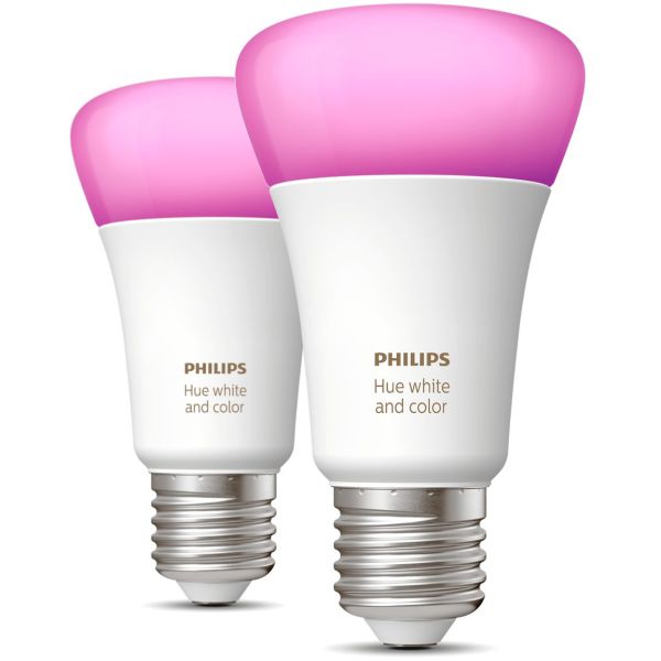 Philips Hue White and Color Ambiance LED-valo 9W, E27, A60, 2 kpl/pakkaus