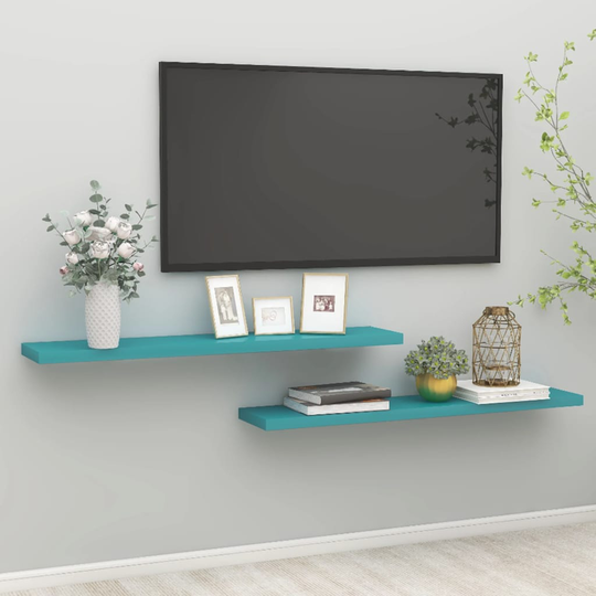 vidaXL Kelluvat seinähyllyt 2 kpl sininen 120x23,5x3,8 cm MDF