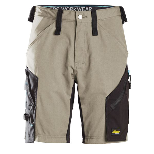 Snickers 6112 LiteWork Shortsit khaki/musta 44