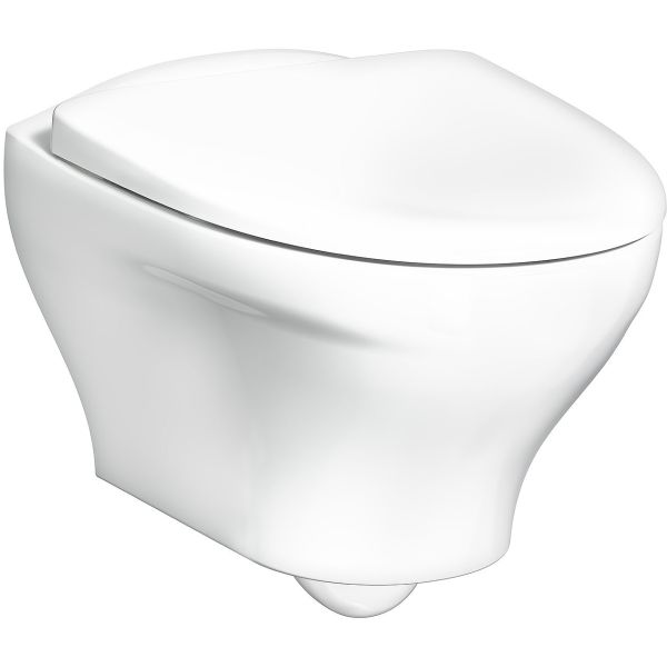 Gustavsberg Estetic 8330 WC-istuin kiinnikkeillä ja seinäpainikkeella