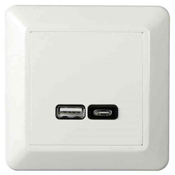 Elko EKO07079 Latausliitäntä USB/USB-C, valkoinen