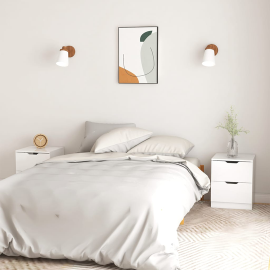 vidaXL Yöpöydät 2 kpl korkeakiilto valkoinen 40x40x50 cm lastulevy