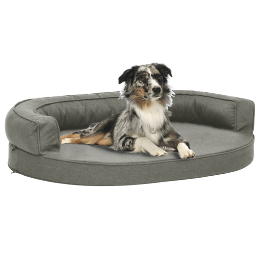 vidaXL Ergonominen koiransängyn patja 75x53 cm pellavatyyli harmaa
