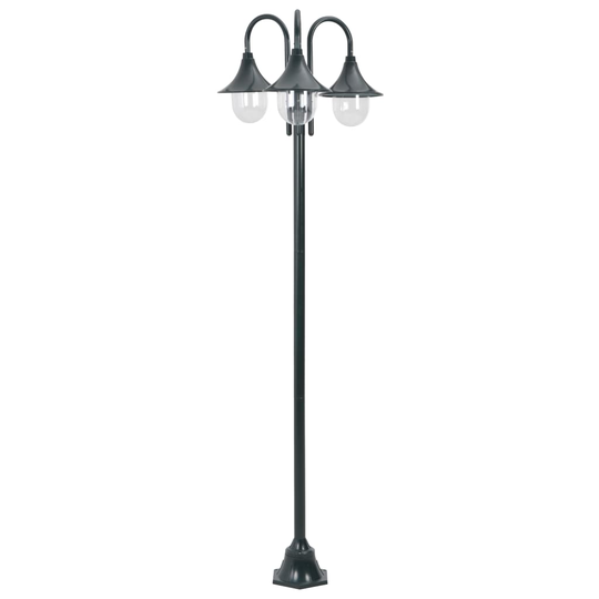 vidaXL Kolmelyhtyinen pylväsvalaisin puutarhaan E27 220 cm vihreä