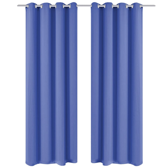 vidaXL Pimennysverhot purjerenkailla 2 kpl 135x245 cm Sininen