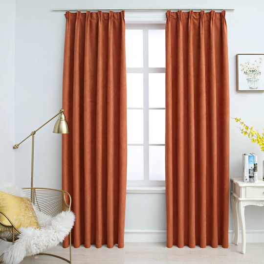 vidaXL Pimennysverhot koukuilla 2 kpl ruosteenvärinen 140x245 cm