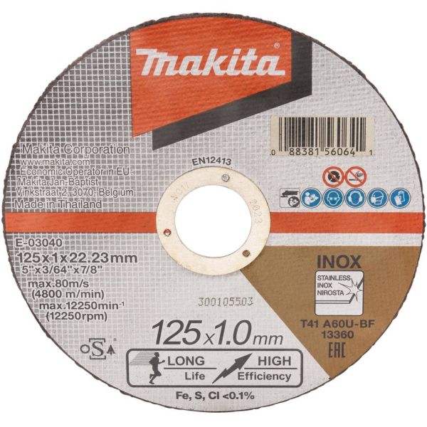 Makita E-03040 Katkaisulaikka 125 x 1,0 x 22,23 mm