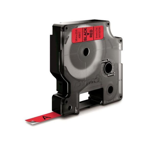 DYMO Standard D1 Teippi 9mm Musta teksti, punainen pohja