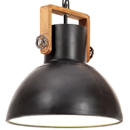 vidaXL Teollistyylinen riippuvalaisin 25 W musta pyöreä 30 cm E27