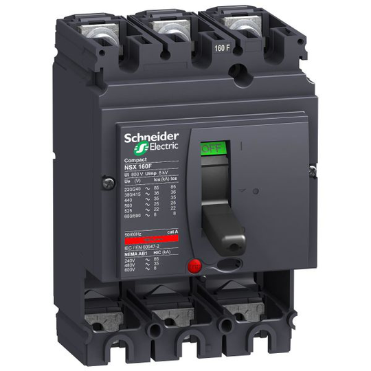 Schneider Electric ComPact NSX250H Virtakatkaisin 4-napainen 250 A, 70 kA