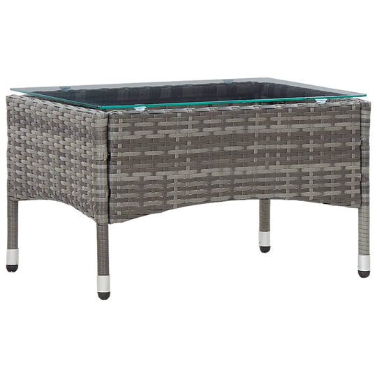 vidaXL Sohvapöytä harmaa 60x40x36 cm polyrottinki