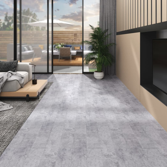 vidaXL PVC-lattialankut ei-itsekiinnittyvä 4,46 m² 3 mm sementinharmaa