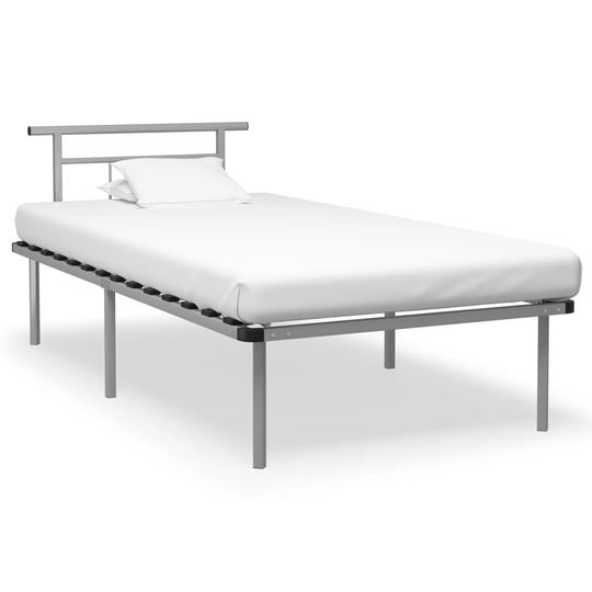 vidaXL Sängynrunko harmaa metalli 100x200 cm