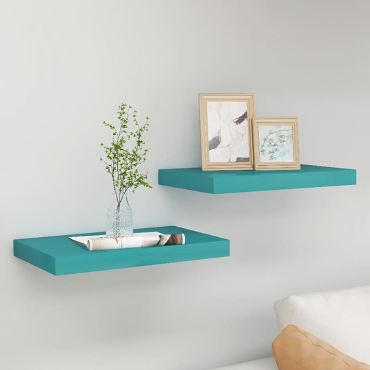 vidaXL Kelluvat seinähyllyt 2 kpl sininen 40x23x3,8 cm MDF