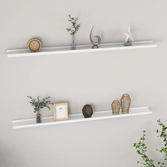 vidaXL Seinähyllyt 2 kpl valkoinen 115x9x3 cm