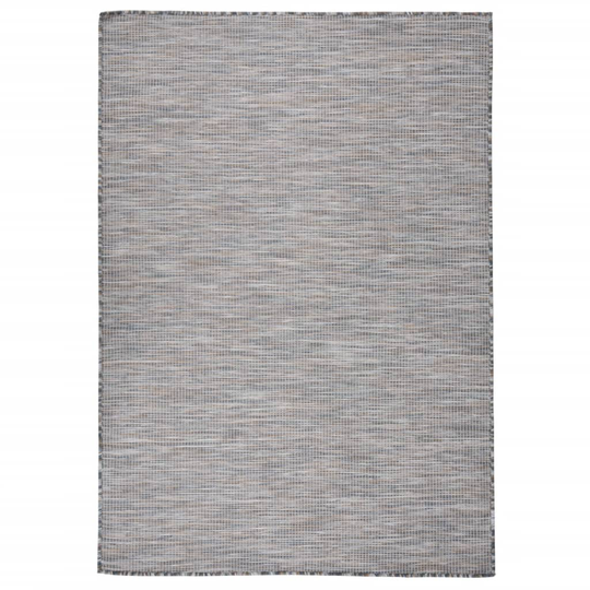 vidaXL Ulkomatto Flatweave 140x200 cm ruskea ja musta