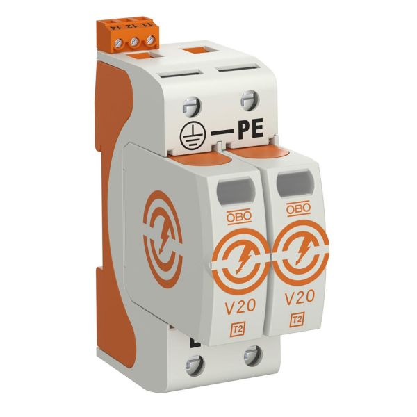 Obo Bettermann 5095282 Ylijännitesuoja tyyppi 2, 230 V, IP20 V20-2+FS-280