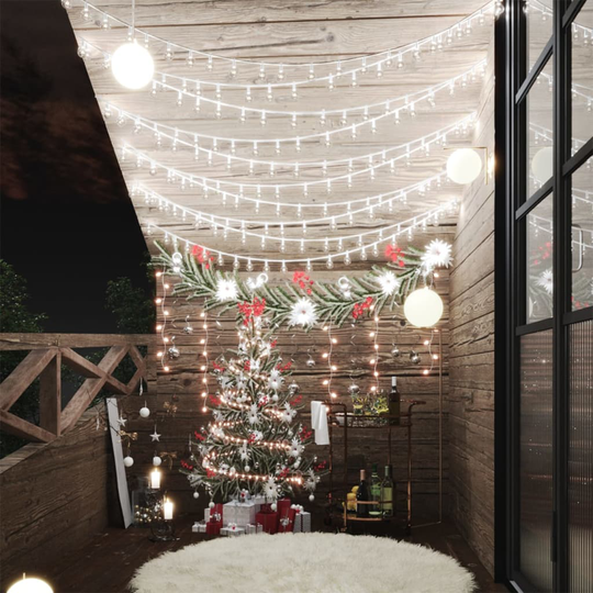 vidaXL Keijuvalonauha pallo 40 m 400 LED-valoa kylmä valk. 8-toiminen