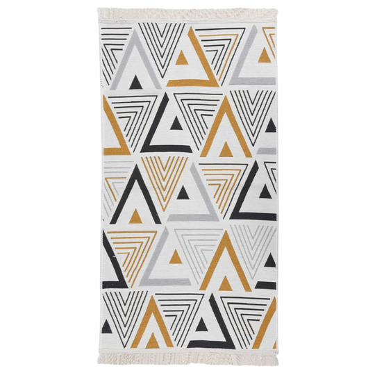 vidaXL Matto keltainen ja harmaa 80x150 cm puuvilla