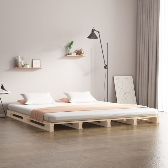 vidaXL Sängynrunko 150x200 cm täysi mänty 5FT King Size