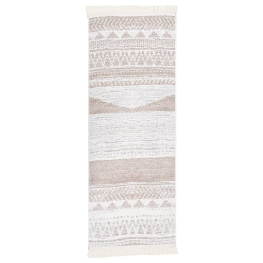 vidaXL Matto beige 100x300 cm puuvilla