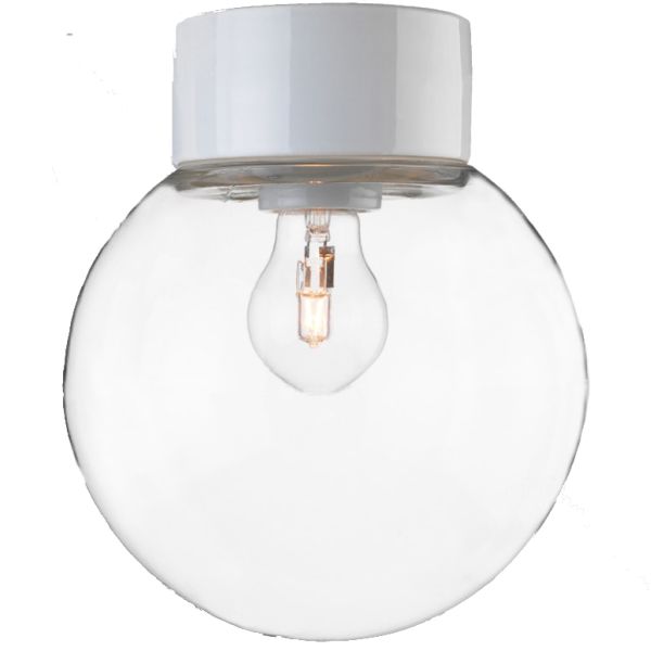 Ifö Electric Classic Glob 200 Kattovalaisin IP54, suora, E27, suora valkoinen