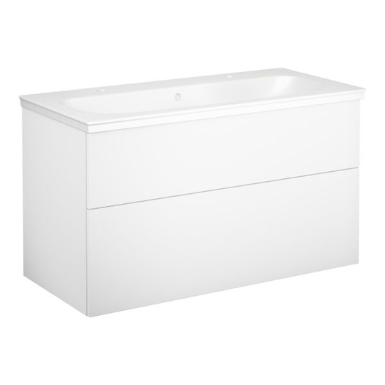 Gustavsberg Artic Pesukaappipakkaus otelista, valkoinen, 100 cm, 2 sekoittimen aukkoa