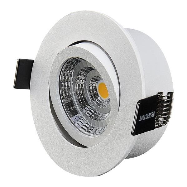 Designlight Q-1MW Downlight-valaisin kuristimella, 3000 K, kallistus