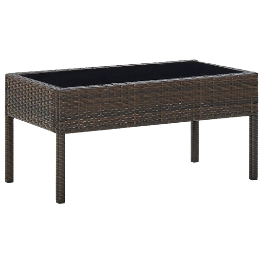 vidaXL Puutarhapöytä ruskea 75x40x37 cm polyrottinki