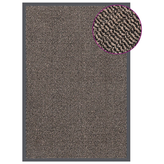 vidaXL Ovimatto nukallinen 80x120 cm tummanruskea