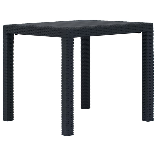 vidaXL Puutarhapöytä rottinkityylinen muovi 79x79x72 cm antrasiitti