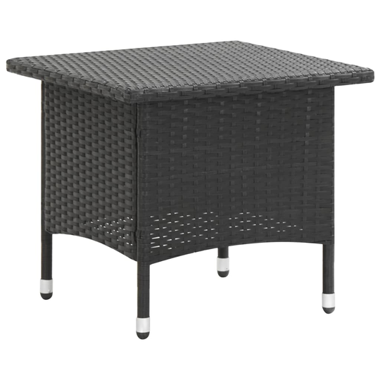 vidaXL Teepöytä musta 50x50x47 cm polyrottinki