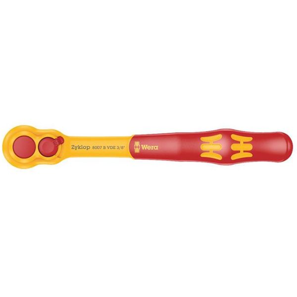 Wera 8007 B VDE Zyklop Räikkä 3/8", eristetty, suunnanvaihtovivulla