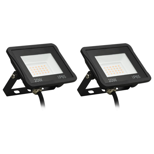 vidaXL LED-valonheittimet 2 kpl 20 W lämmin valkoinen