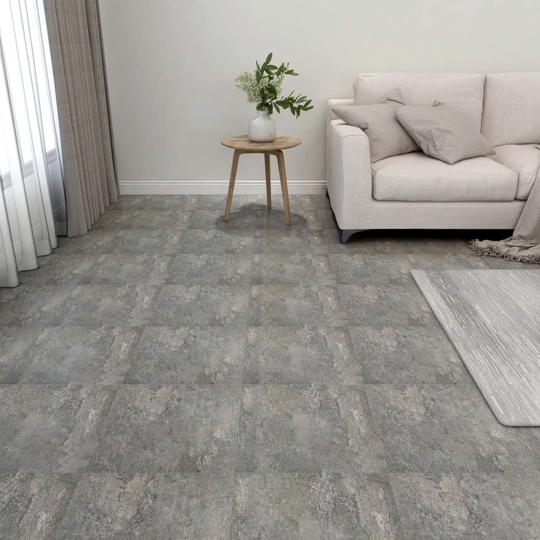 vidaXL Itsekiinnittyvä lattialankku 55 kpl PVC 5,11 m² harmaa