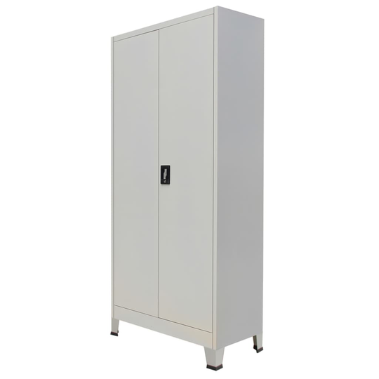 vidaXL Toimistokaappi 2 ovella Teräs 90x40x180 cm Harmaa